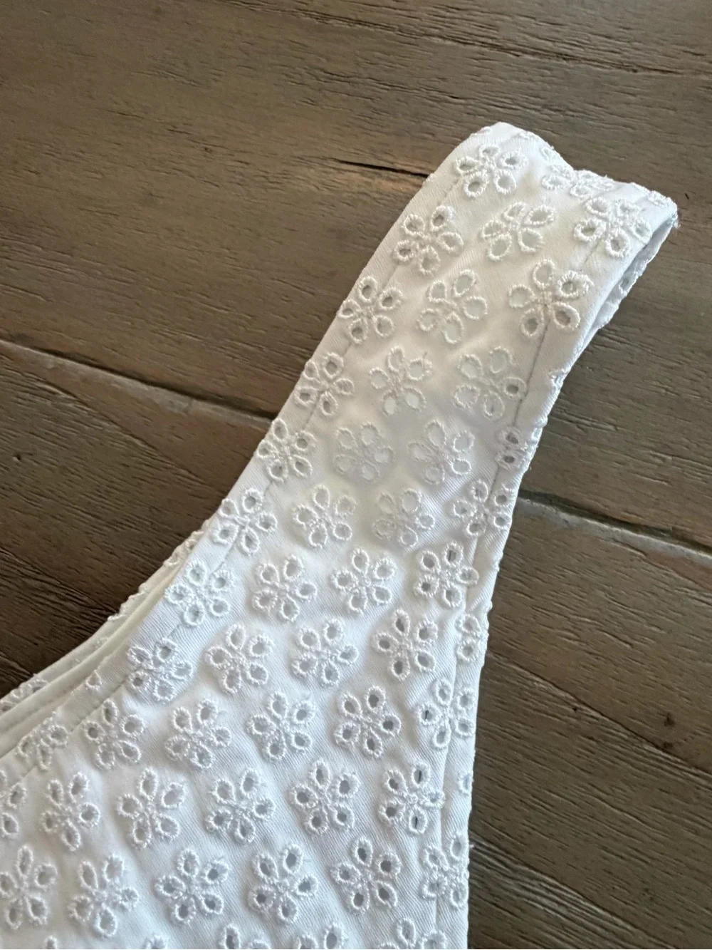 White Floral Eyelet Thong Bikini Bottom